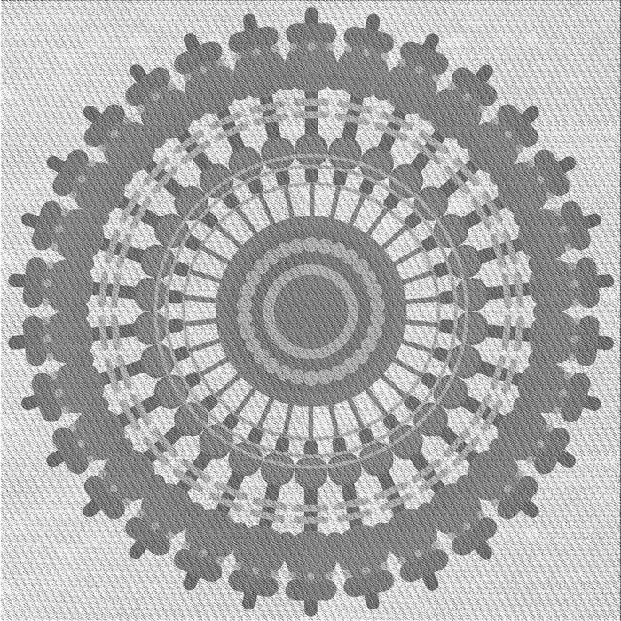 Round Patterned Gray Rug, pat1915gry