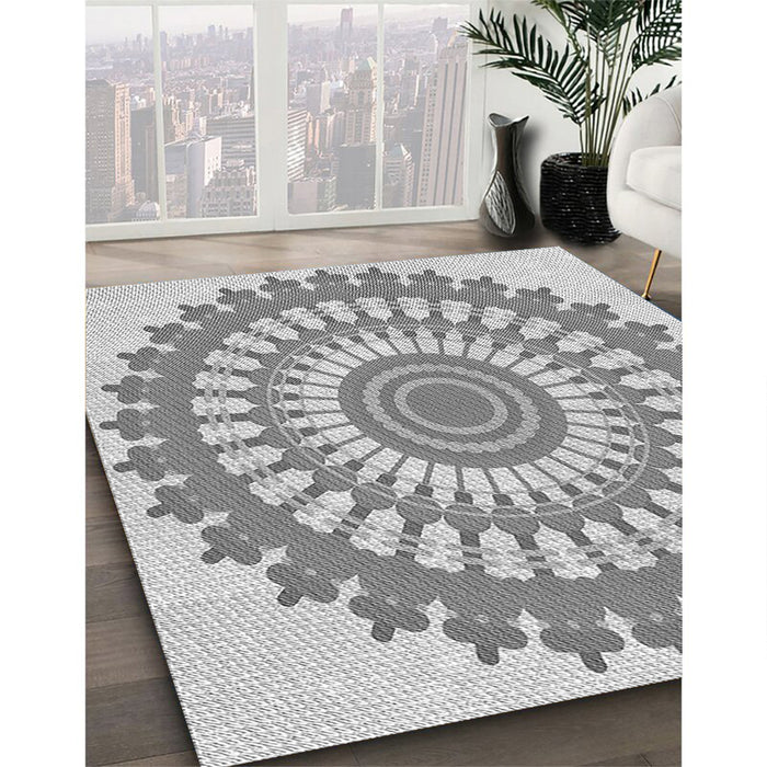 Patterned Gray Rug in Family Room, pat1915gry