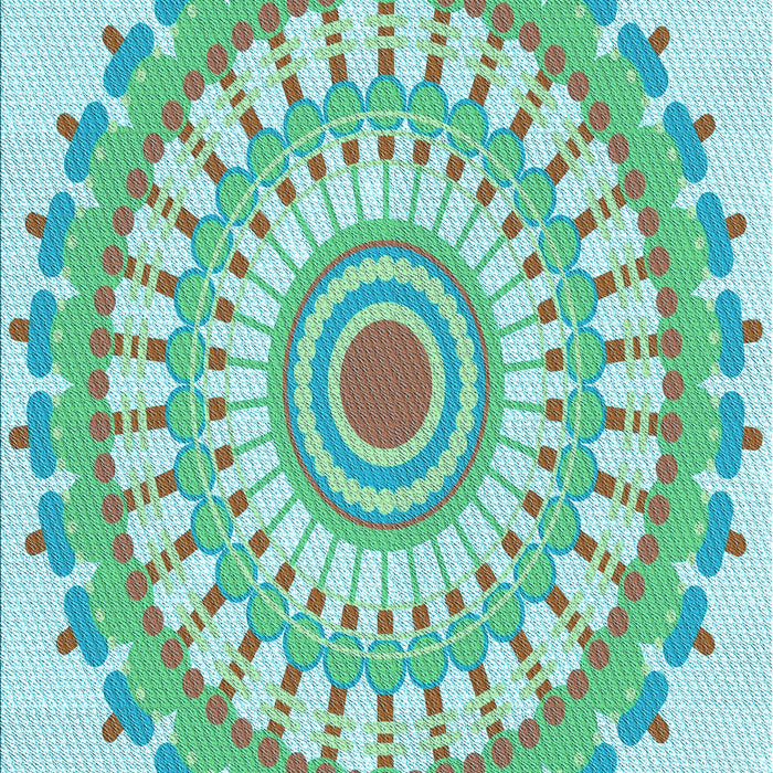 Patterned Seafoam Green Rug, pat1915lblu