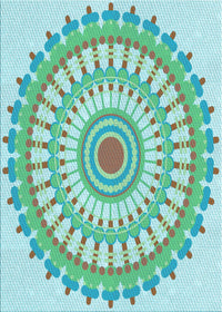 Machine Washable Transitional Seafoam Green Rug, wshpat1915lblu