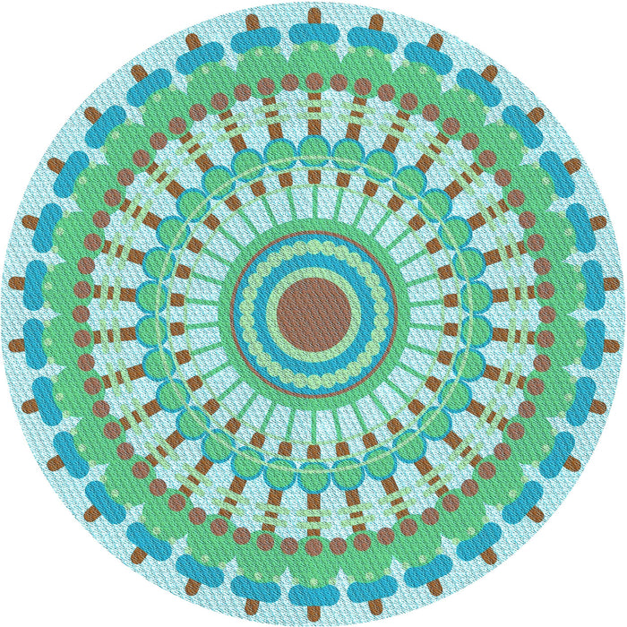 Square Patterned Seafoam Green Rug, pat1915lblu