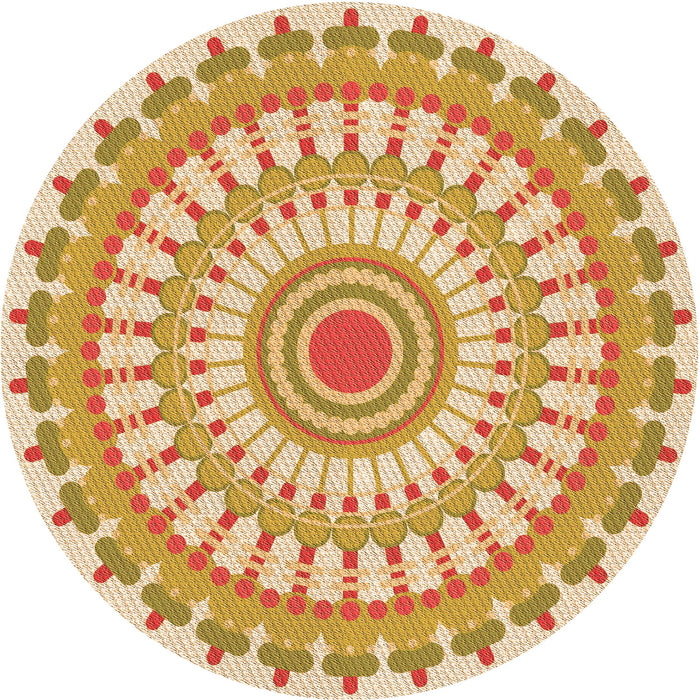 Square Patterned Orange Rug, pat1915org