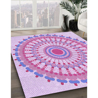 Patterned Blossom Pink Rug, pat1915pur