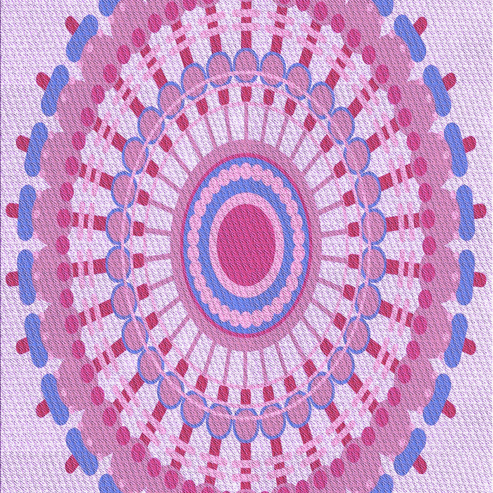 Machine Washable Transitional Blossom Pink Rug, wshpat1915pur