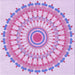 Round Patterned Blossom Pink Rug, pat1915pur