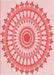 Machine Washable Transitional Red Rug, wshpat1915rd