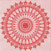 Round Patterned Red Rug, pat1915rd