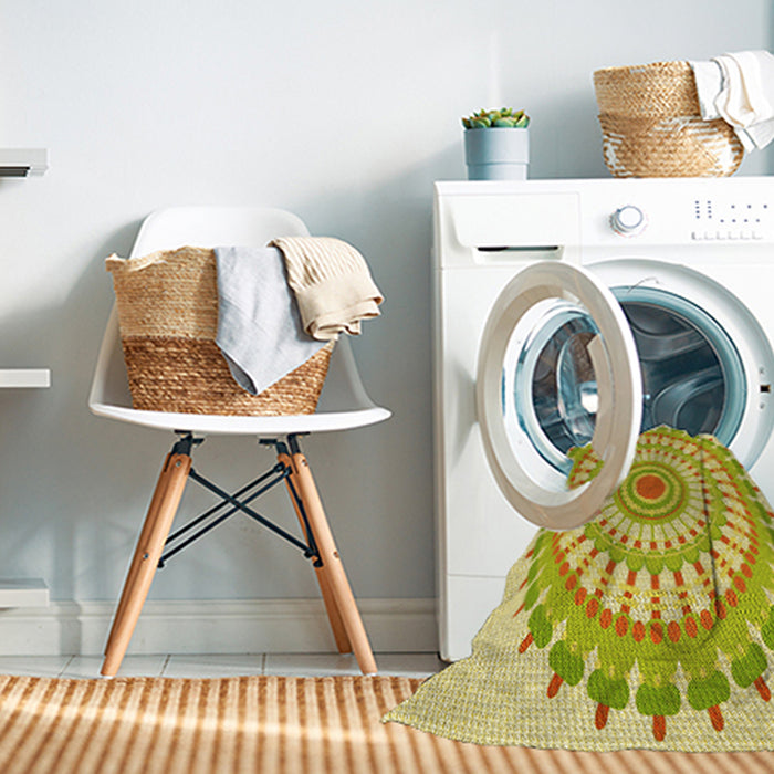 Machine Washable Transitional Caramel Brown Rug in a Washing Machine, wshpat1915yw