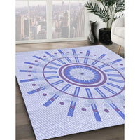 Patterned Lavender Blue Rug, pat1916blu