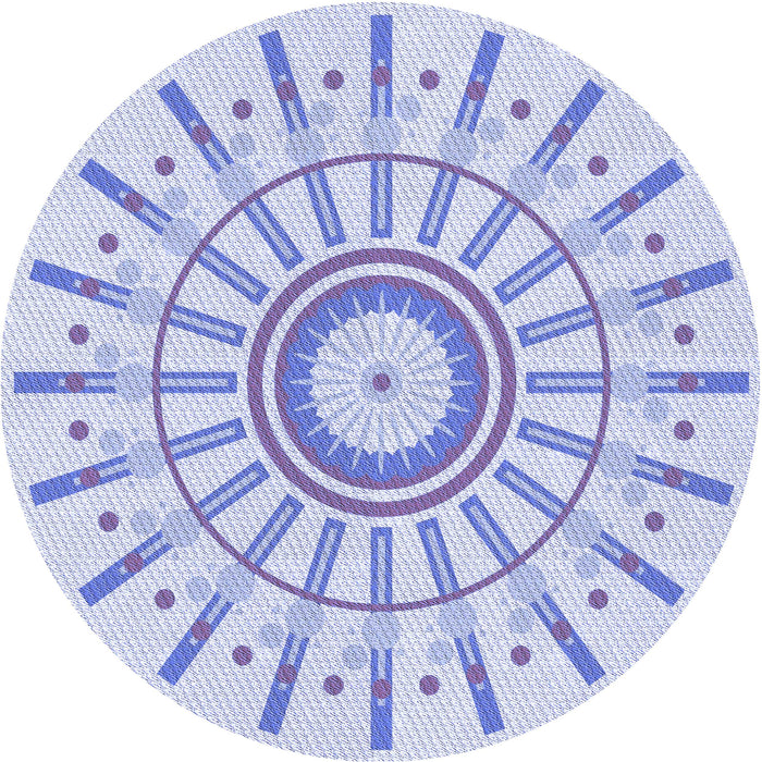 Square Patterned Lavender Blue Rug, pat1916blu