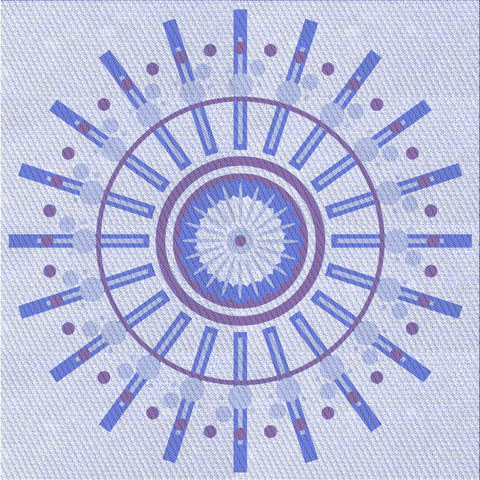 Round Machine Washable Transitional Lavender Blue Rug, wshpat1916blu