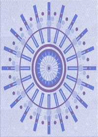 Machine Washable Transitional Lavender Blue Rug, wshpat1916blu