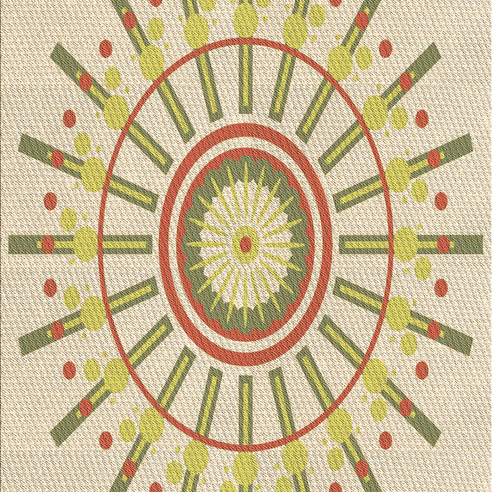 Patterned Golden Blonde Gold Rug, pat1916brn