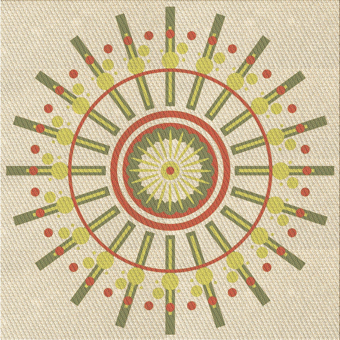 Round Patterned Golden Blonde Gold Rug, pat1916brn