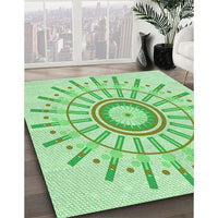 Patterned Green Rug, pat1916grn