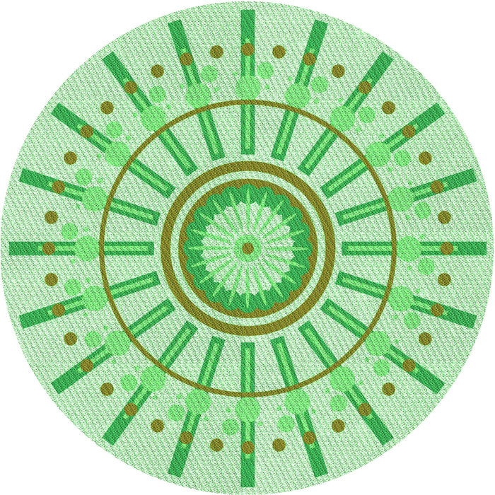 Square Patterned Green Rug, pat1916grn