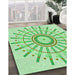 Patterned Green Rug in Family Room, pat1916grn