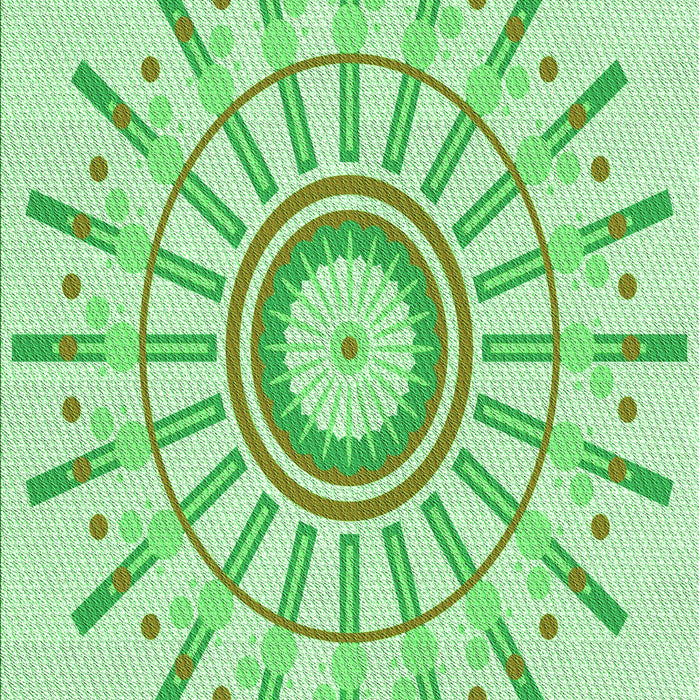 Patterned Green Rug, pat1916grn