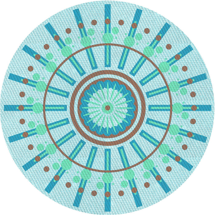 Square Patterned Blue Rug, pat1916lblu