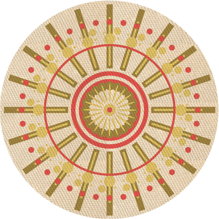 Square Patterned Golden Blonde Gold Rug, pat1916org