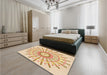 Round Machine Washable Transitional Golden Blonde Gold Rug in a Office, wshpat1916org