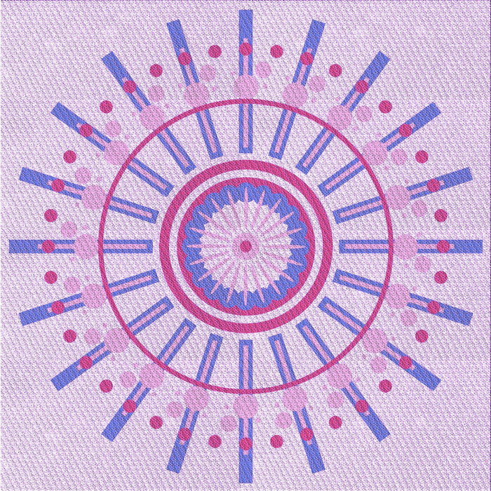 Round Machine Washable Transitional Purple Rug, wshpat1916pur