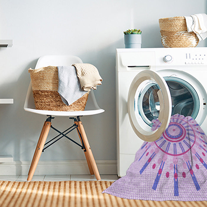 Machine Washable Transitional Purple Rug in a Washing Machine, wshpat1916pur