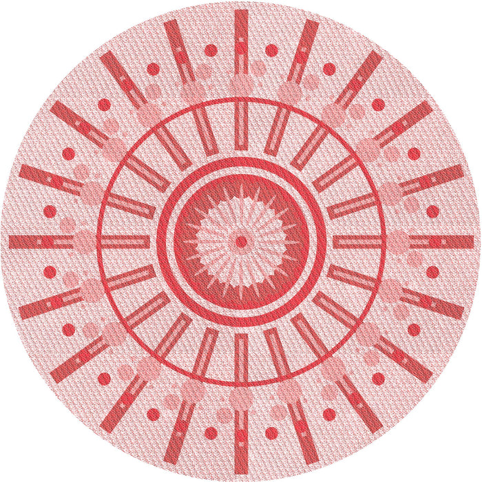 Square Patterned Light Rose Pink Rug, pat1916rd