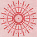 Round Patterned Light Rose Pink Rug, pat1916rd