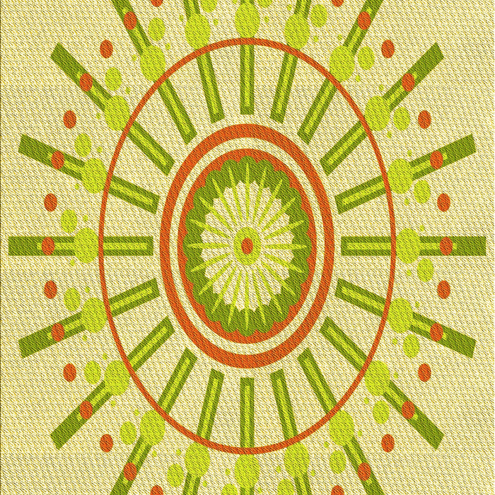 Patterned Orange Gold Rug, pat1916yw