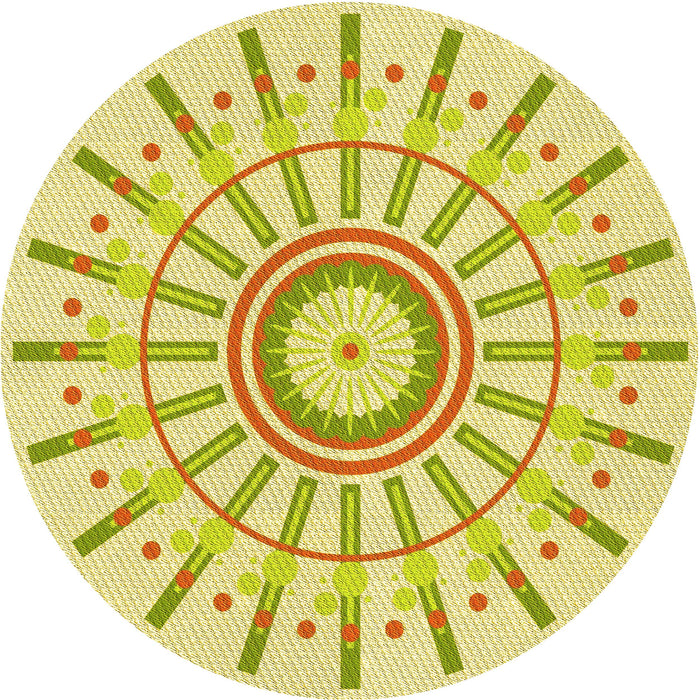 Square Patterned Orange Gold Rug, pat1916yw