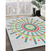 Patterned Light Rose Green Novelty Rug, pat1916