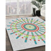 Patterned Light Rose Green Novelty Rug in Family Room, pat1916