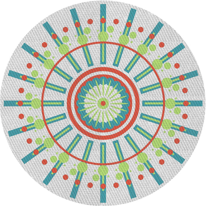 Square Machine Washable Transitional Light Rose Green Rug, wshpat1916