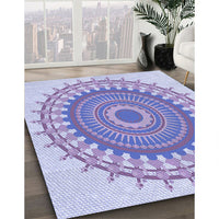 Patterned Medium Slate Blue Rug, pat1917blu