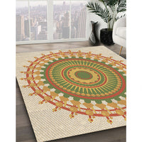 Patterned Brown Gold Rug, pat1917brn