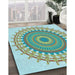 Machine Washable Transitional Green Rug in a Family Room, wshpat1917lblu