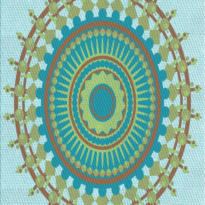 Machine Washable Transitional Green Rug, wshpat1917lblu