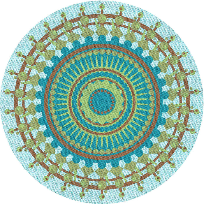 Square Patterned Green Rug, pat1917lblu