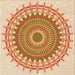 Round Patterned Orange Rug, pat1917org