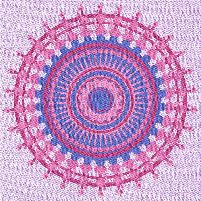 Round Patterned Mauve Purple Rug, pat1917pur