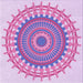 Round Patterned Mauve Purple Rug, pat1917pur