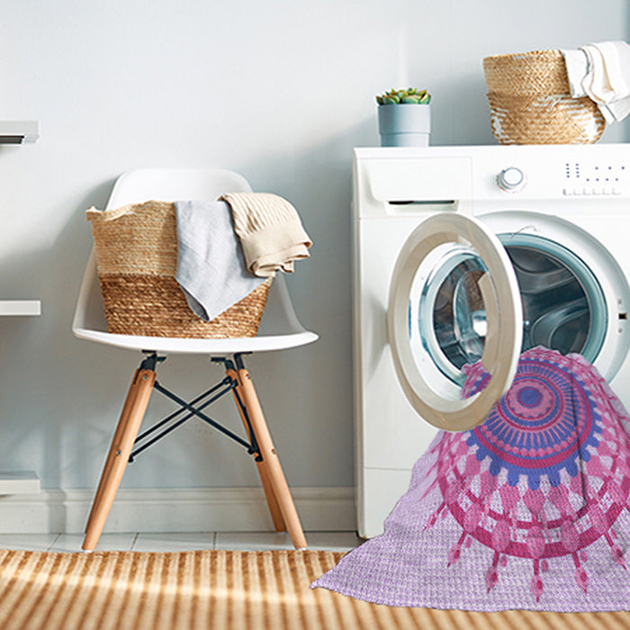 Machine Washable Transitional Mauve Purple Rug in a Washing Machine, wshpat1917pur