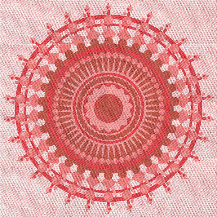 Round Patterned Deep Rose Pink Rug, pat1917rd