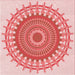 Round Patterned Deep Rose Pink Rug, pat1917rd