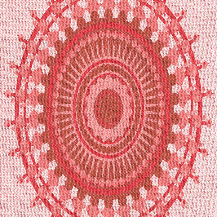 Patterned Deep Rose Pink Rug, pat1917rd