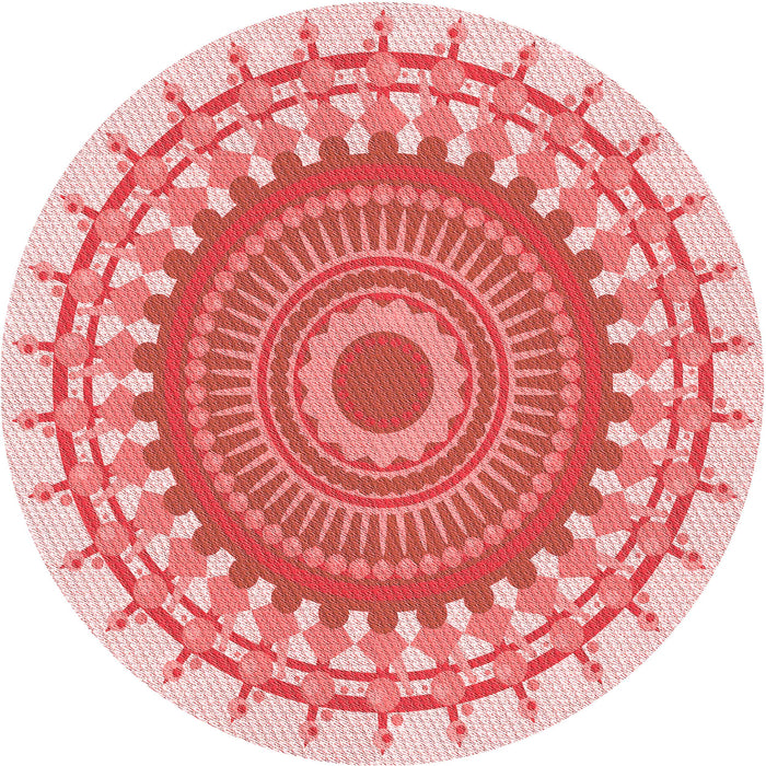 Square Patterned Deep Rose Pink Rug, pat1917rd