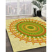 Machine Washable Transitional Dark Golden Brown Rug in a Family Room, wshpat1917yw