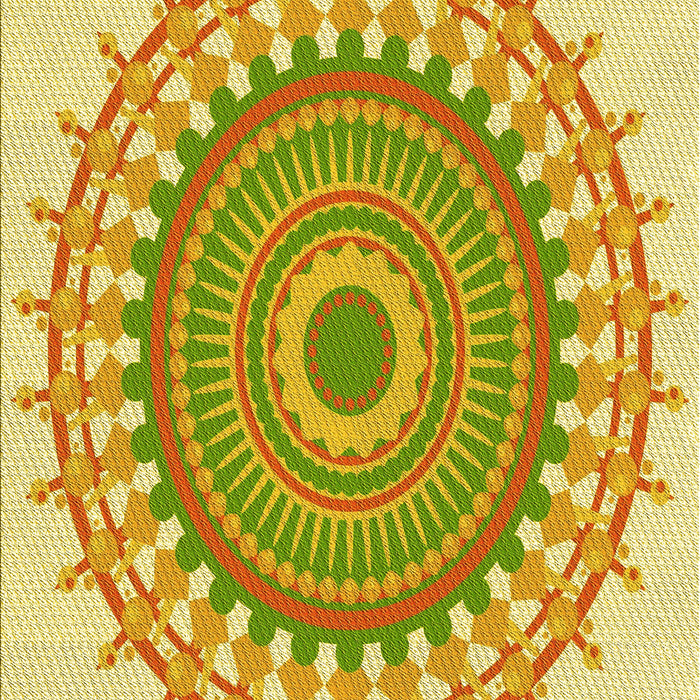 Patterned Dark Golden Brown Rug, pat1917yw