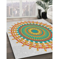 Patterned Light Jade Green Novelty Rug, pat1917